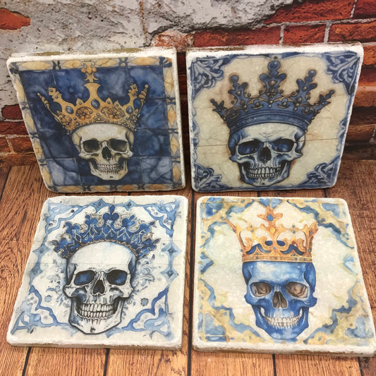 Antique Style Moroccan Skulls in Crowns