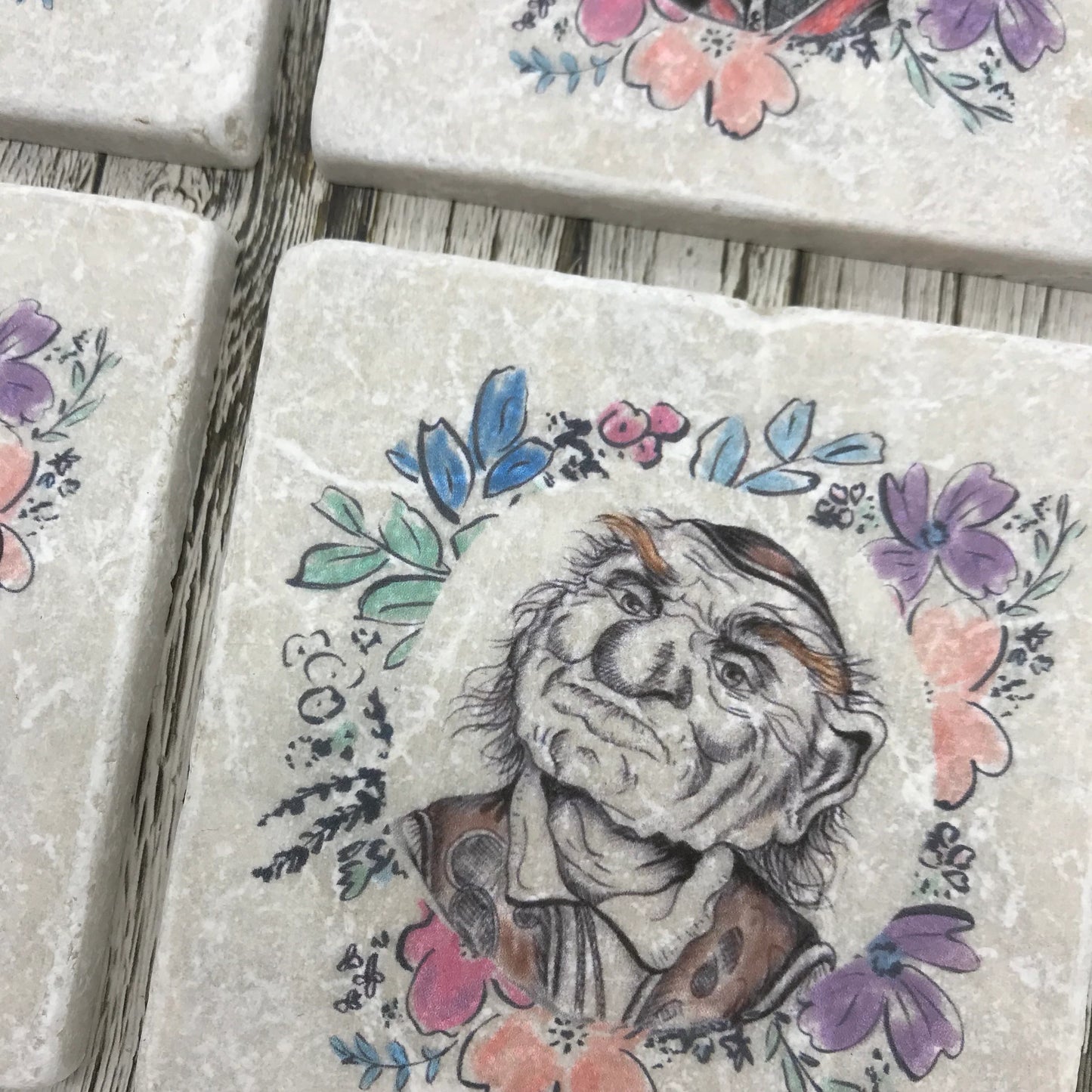 Labyrinth Natural Stone Coasters