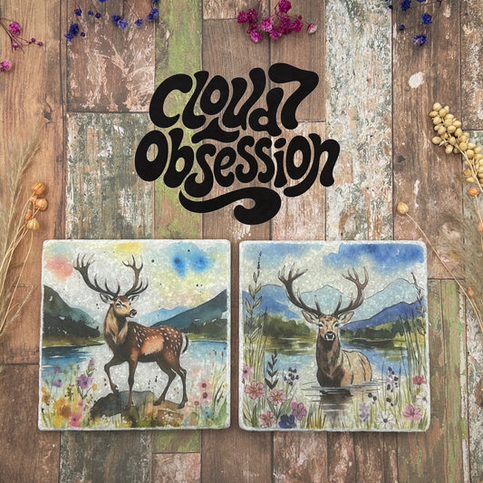 2 Mountain Stag Coasters