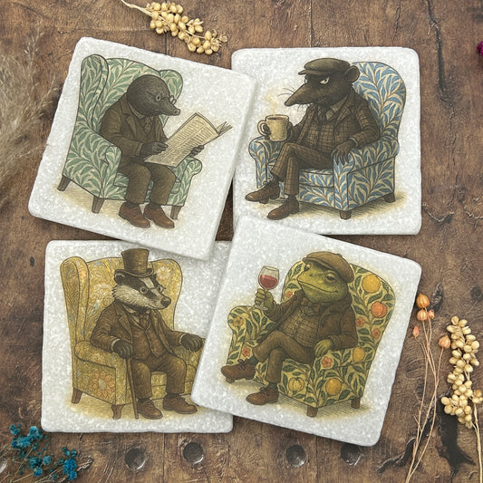 Morris and the Willows Animal Stone Coaster Collection – William Morris Inspired Armchairs