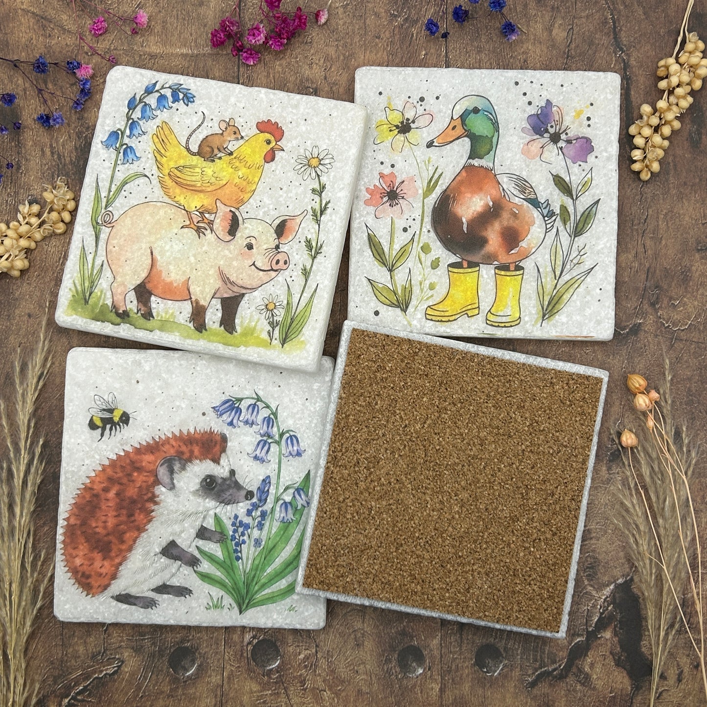 Little Farmyard Friends Stone Coasters