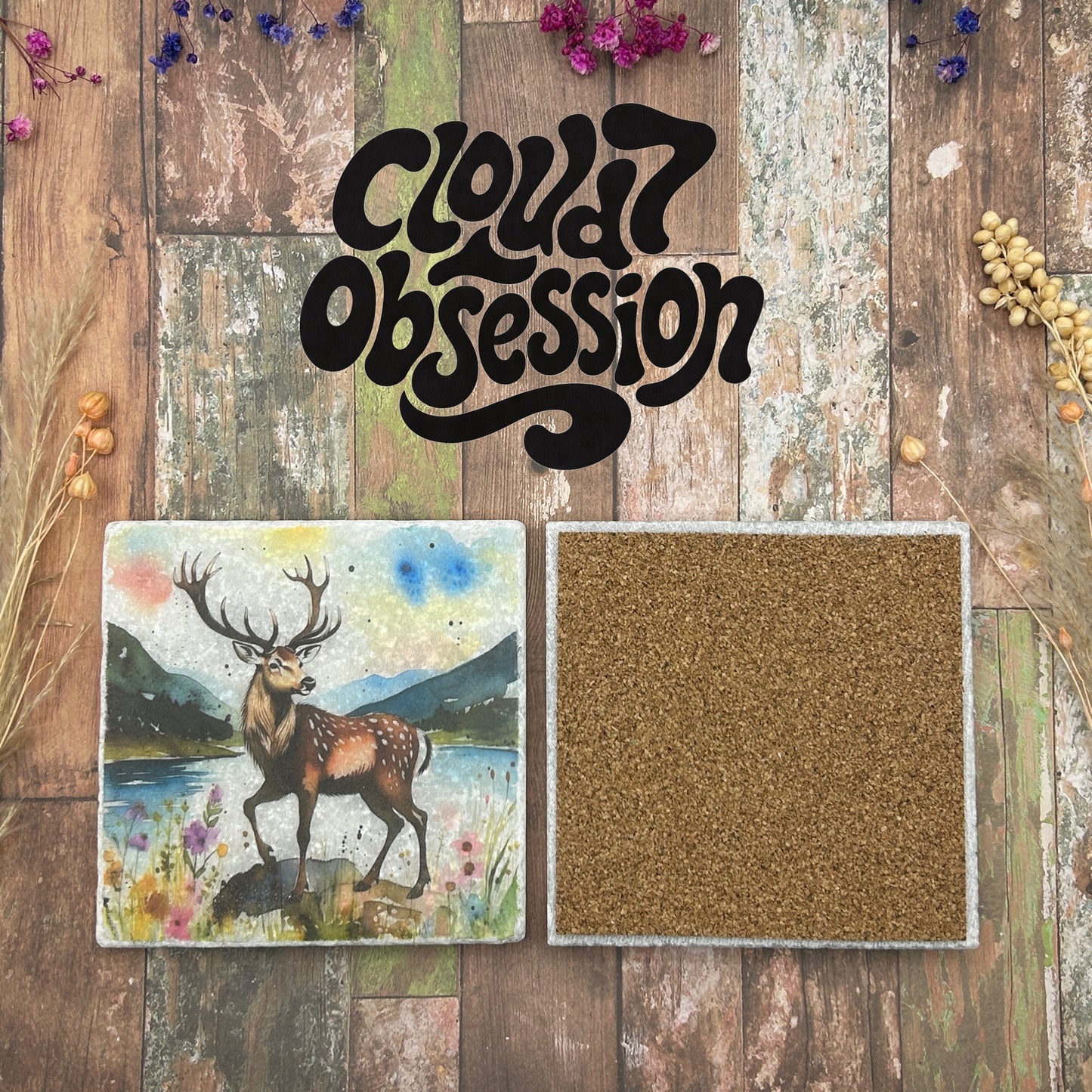 2 Mountain Stag Coasters