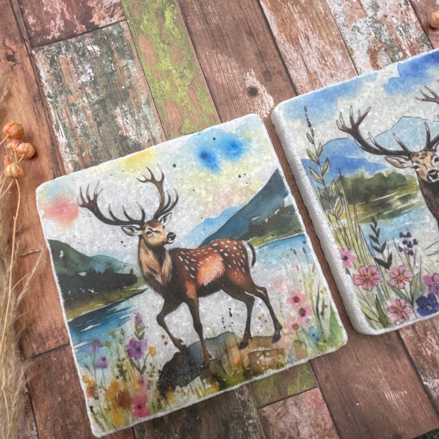 2 Mountain Stag Coasters