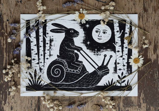 The Hare and Snail A4 Print