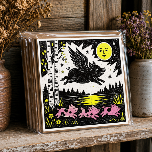 When pigs fly Greeting Card