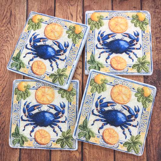Moroccan Crab Natural Stone Coasters