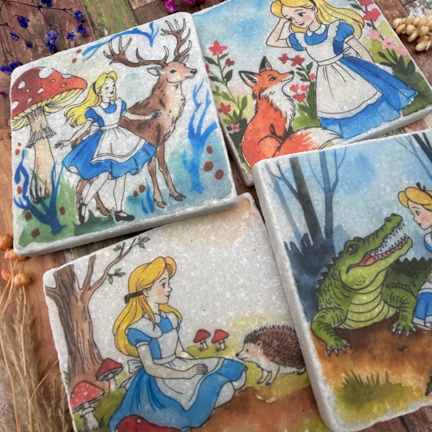 Alice in Wonderland Stone Coasters