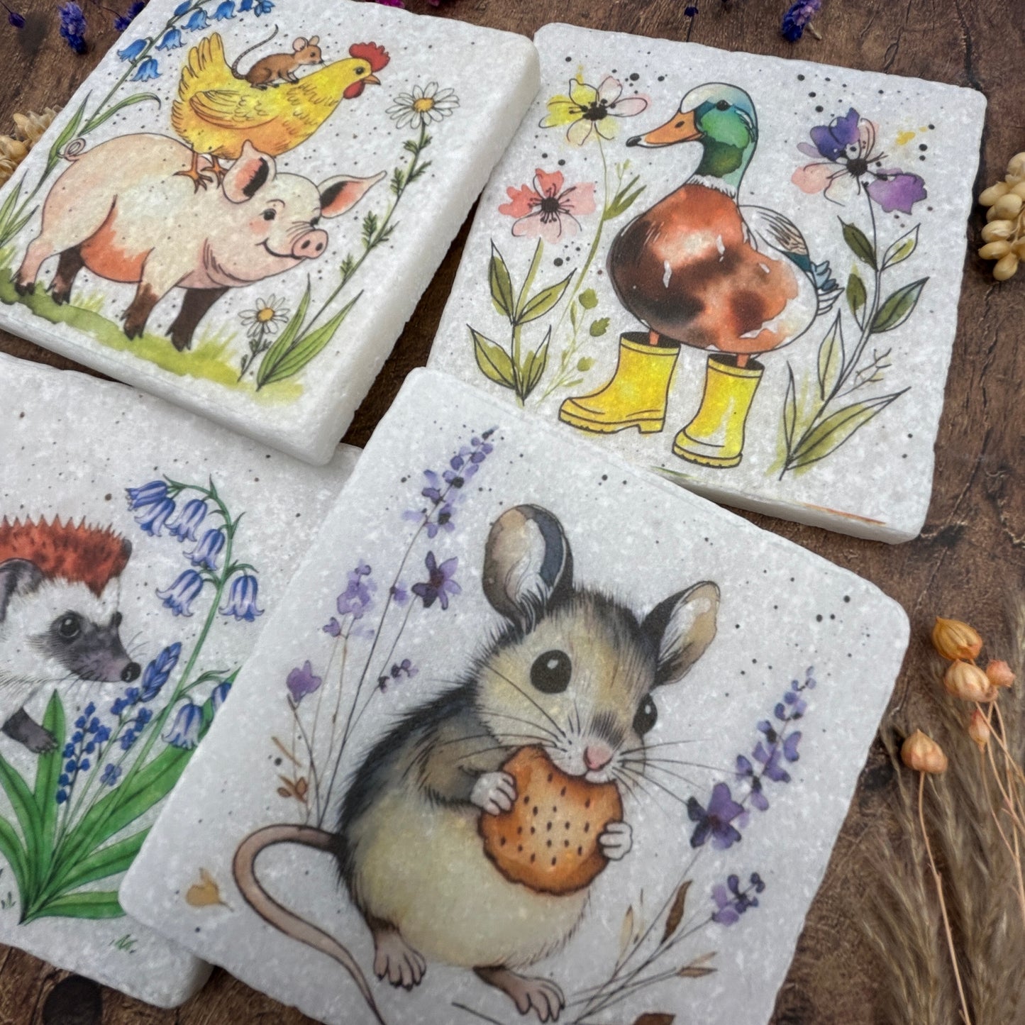 Little Farmyard Friends Stone Coasters