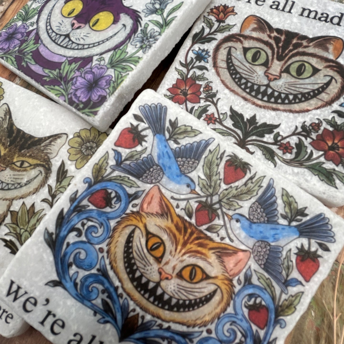 Alice in Wonderland Cheshire Cat Stone Coasters
