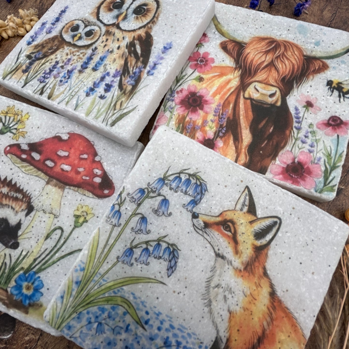Meadow Cottage Collection Stone Coasters