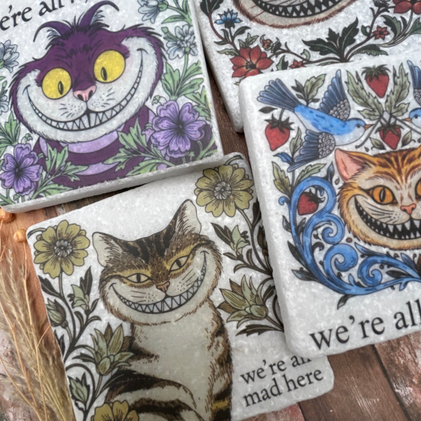 Alice in Wonderland Cheshire Cat Stone Coasters