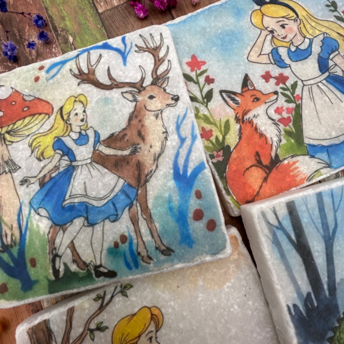 Alice in Wonderland Stone Coasters