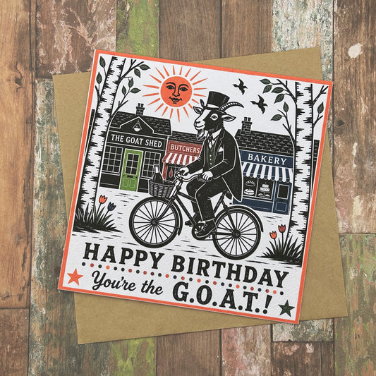 Village G.O.A.T Happy Birthday Card