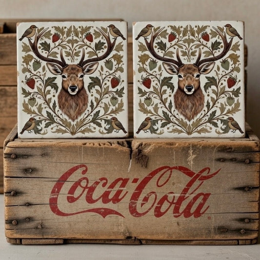 William Morris Stag Stone Coasters