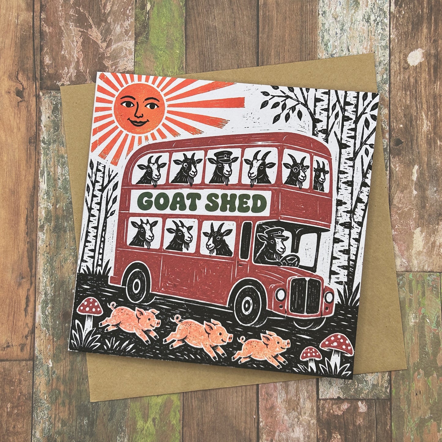 The Goat Shed Express Greeting Card
