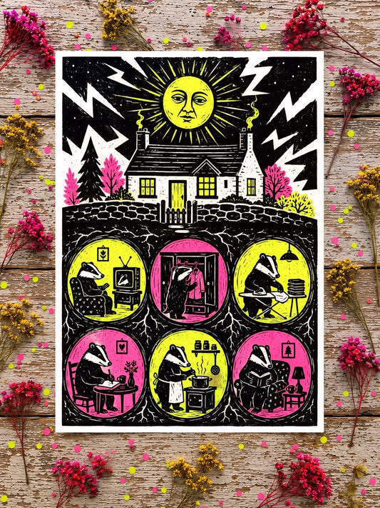 The Secret Life of Badgers Print
