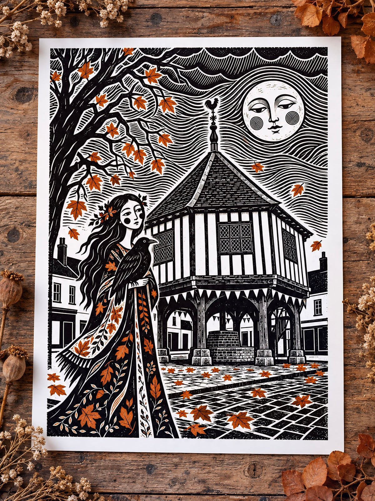 Autumn Wymondham Market Cross print