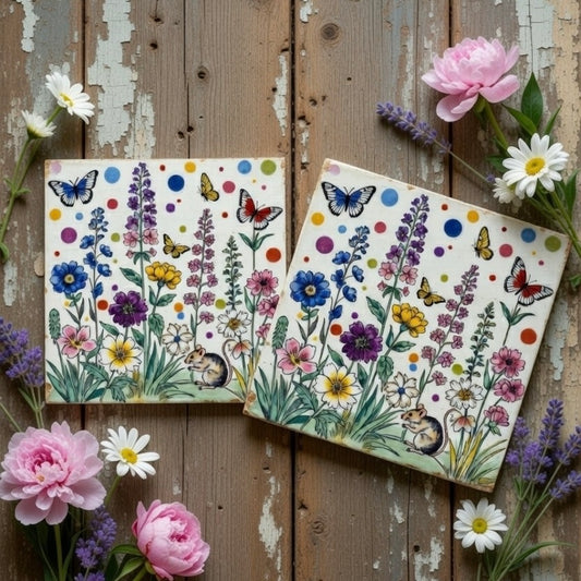 Wildflower Meadow Natural Stone Coasters