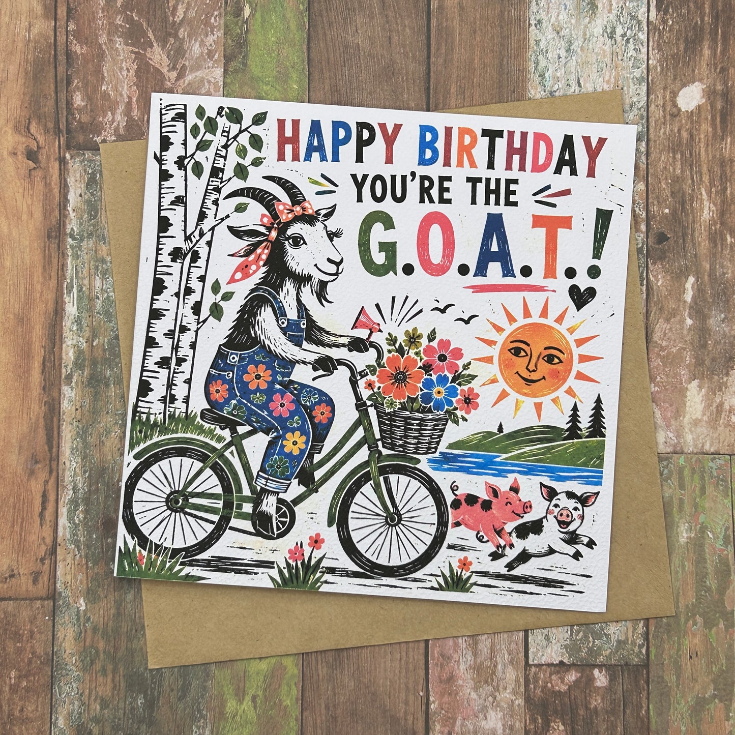 Bicycle G.O.A.T Happy Birthday Card