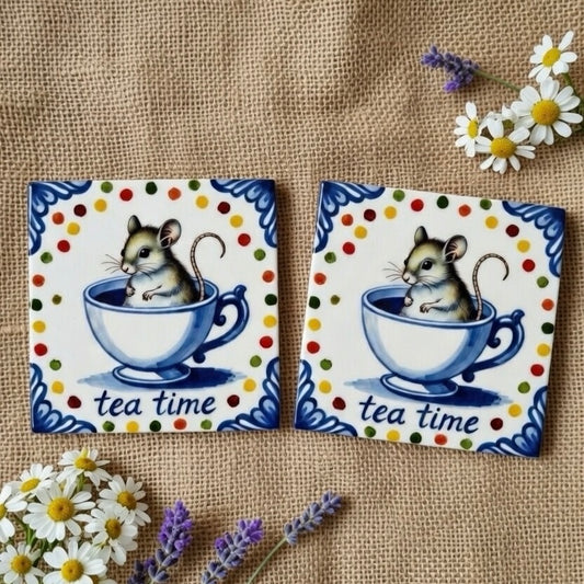 Cosy Mouse Cup, Natural Stone Coasters