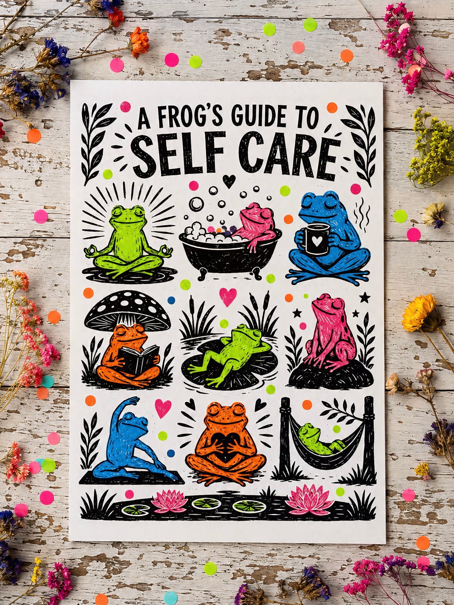 A Frogs guide to self care Print