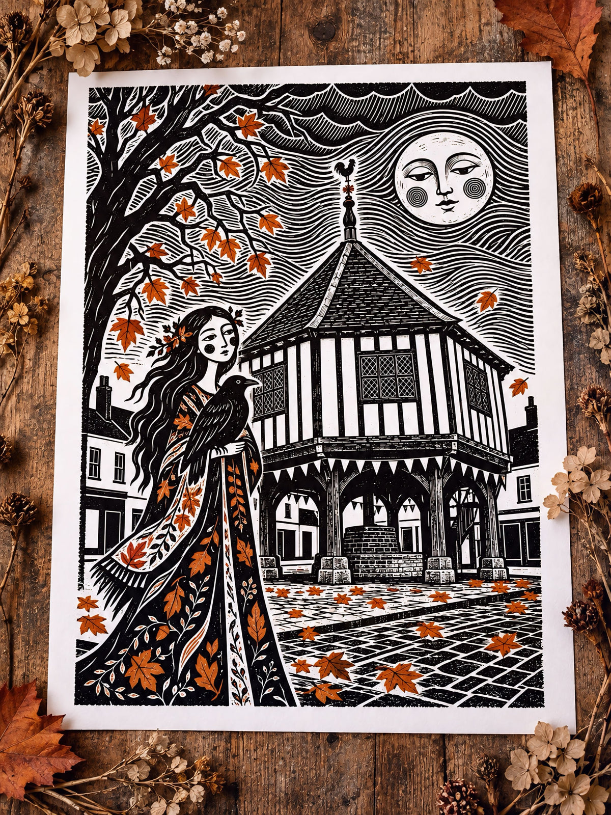 Autumn Wymondham Market Cross print