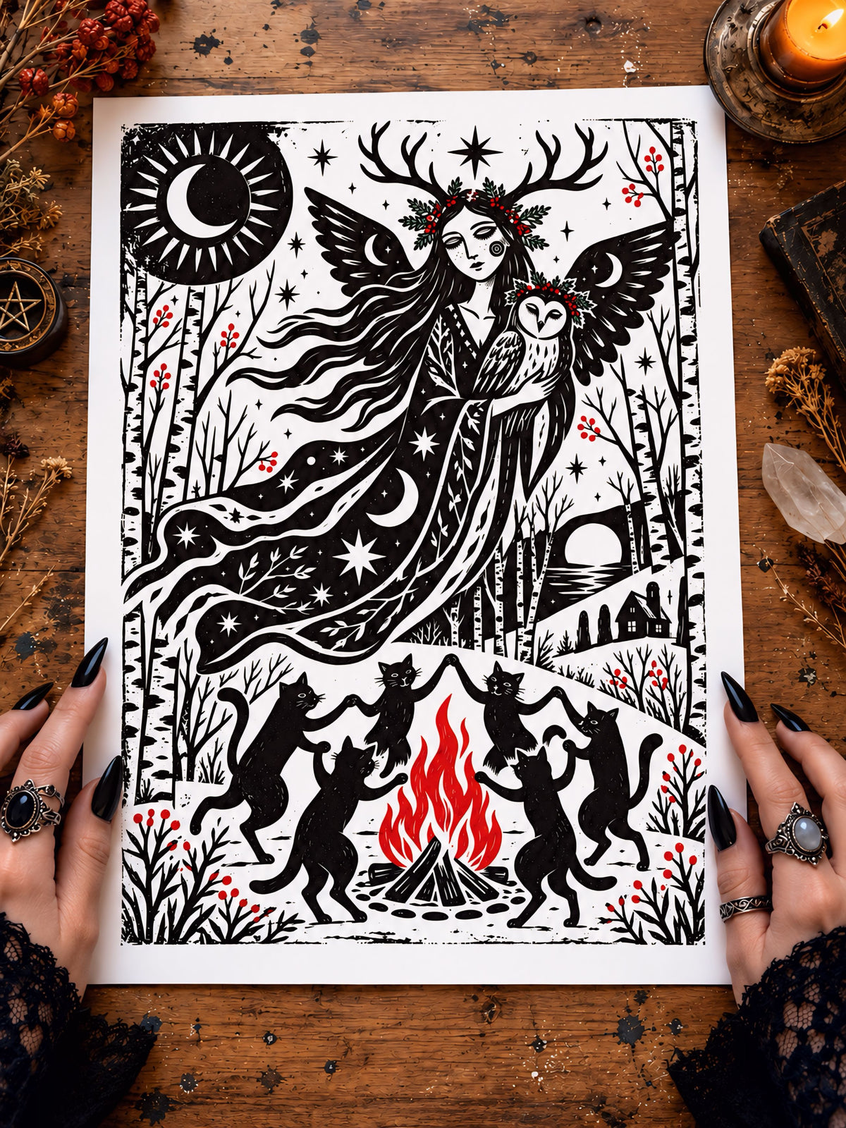 Midnight Gathering Print
