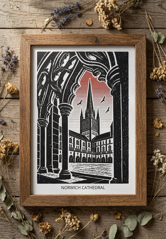 Norwich Cathedral A3 Framed Print