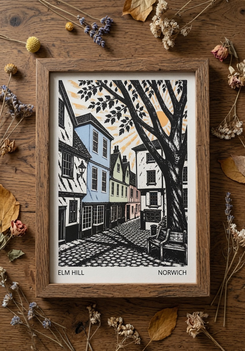 Elm Hill Norwich A3 Framed Print
