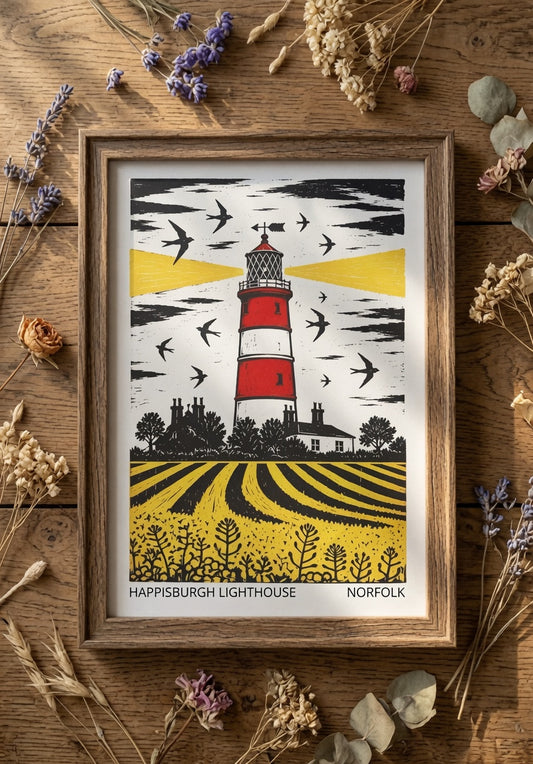 Happisburgh Lighthouse A3 Framed Print