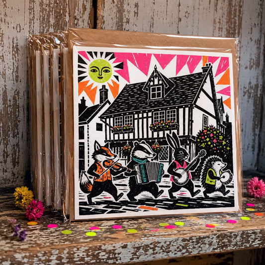 Green Dragon Parade Greeting Card